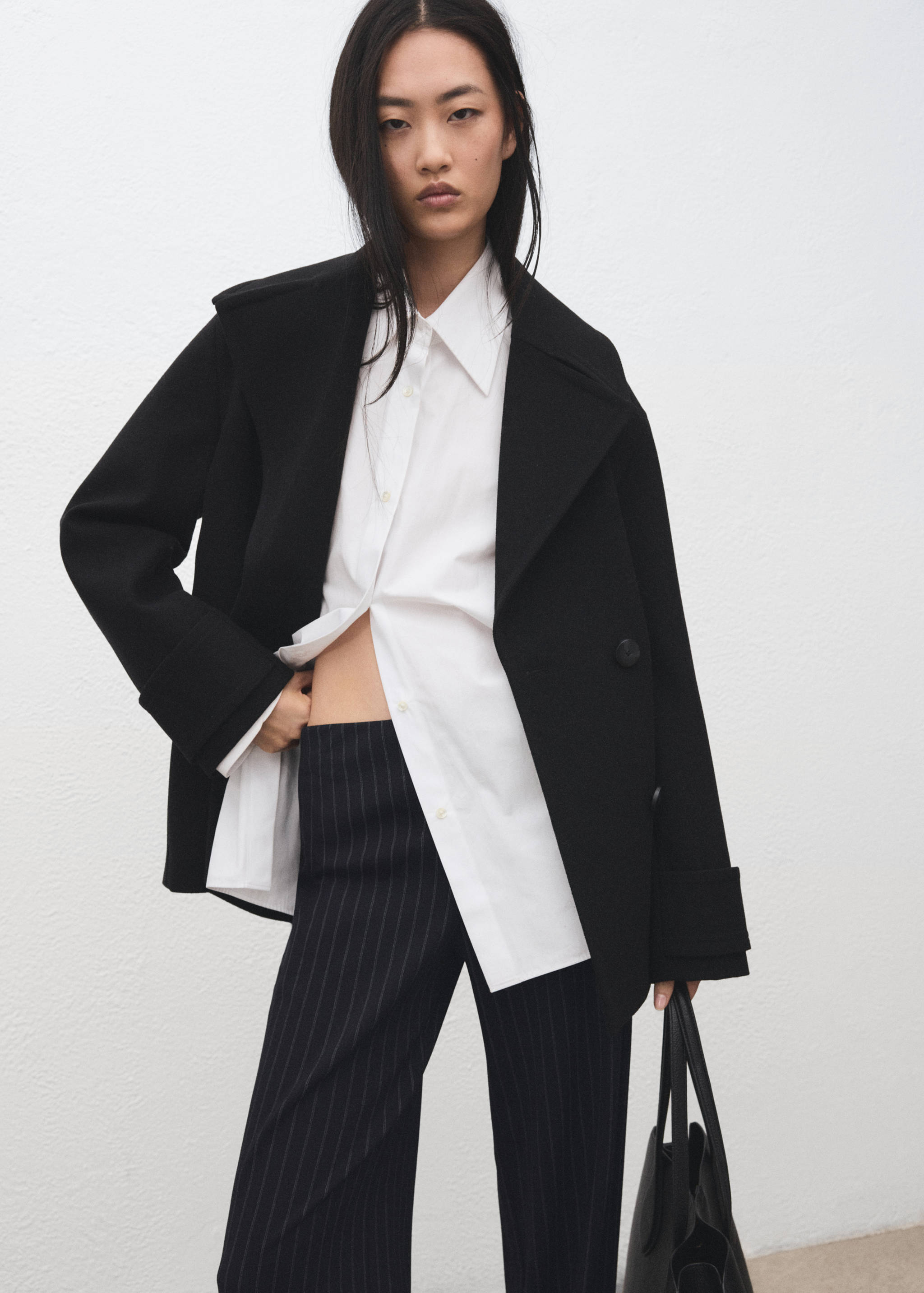 Chalk-stripe straight trousers - Details of the article 1