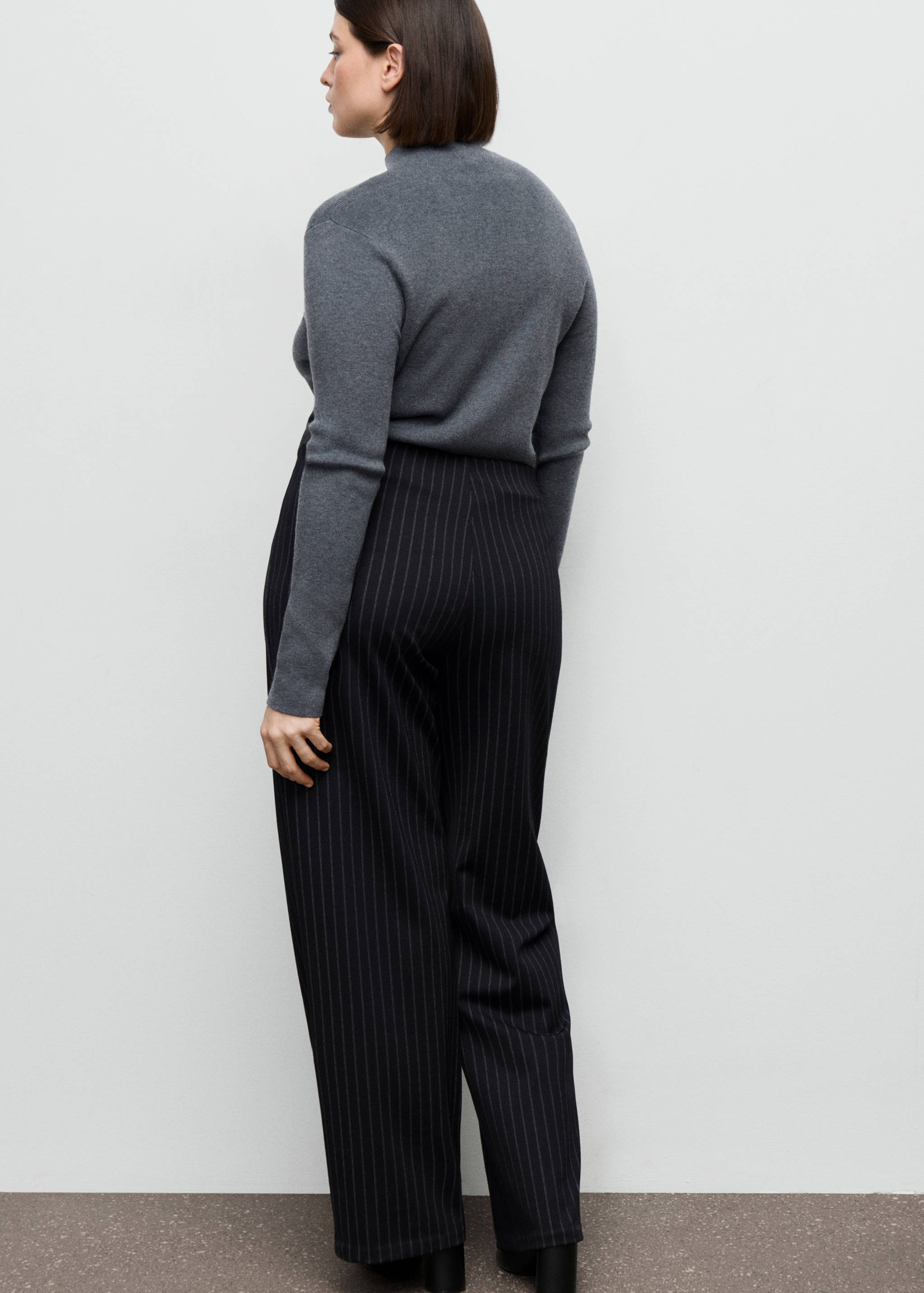 Chalk-stripe straight trousers - Details of the article 4