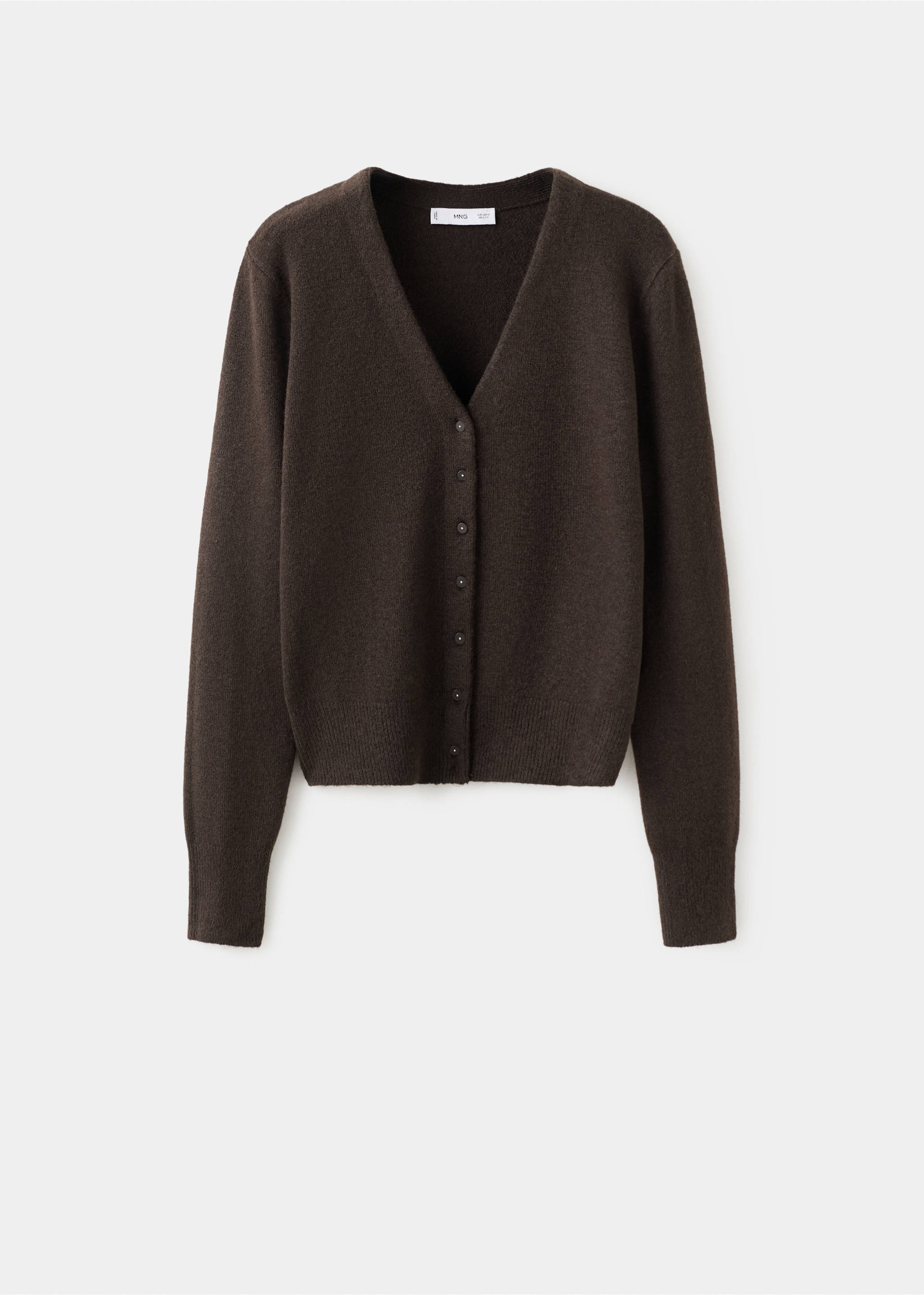 Cárdigan punto cuello pico - Artículo sin modelo, Chocolate. Ref: 27091279-00.