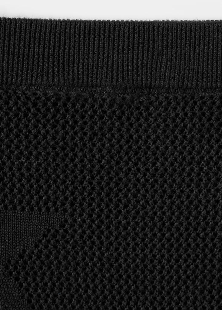 Semi-transparent knitted skirt with star — Black