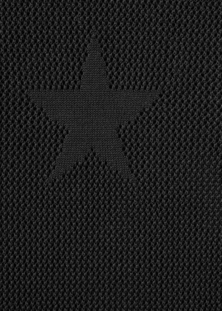 Semi-transparent knitted skirt with star — Black