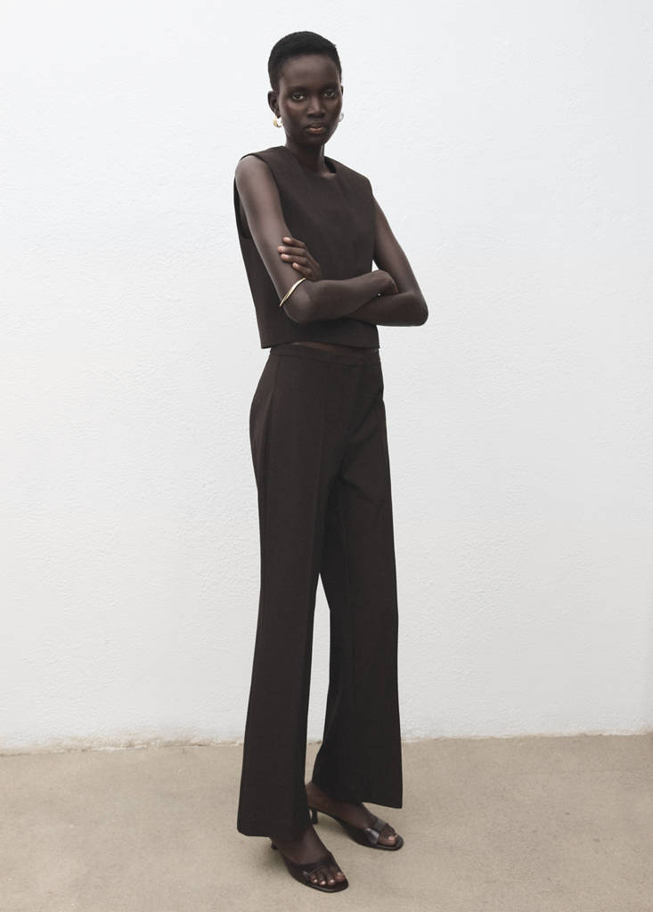 Low-rise flared trousers — Grey