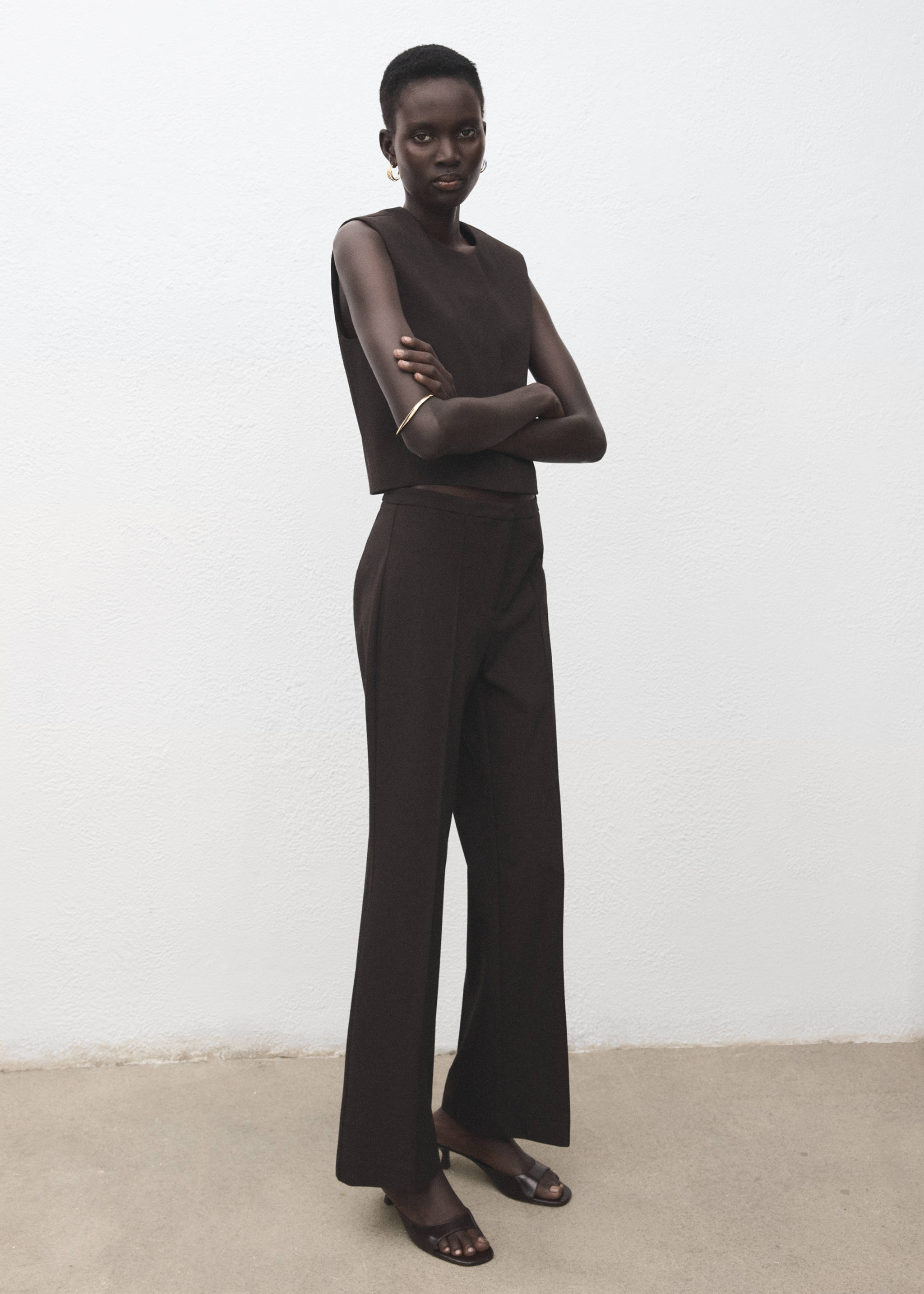 Pantalon flare taille haute - Plan général