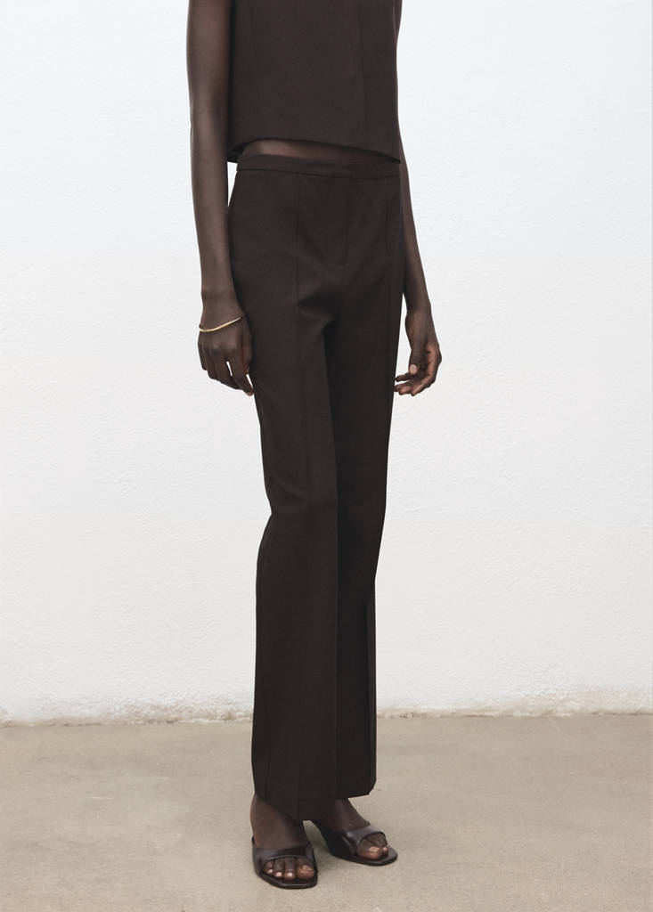 Low-rise flared trousers — Grey