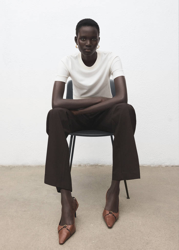 Low-rise flared trousers — Grey