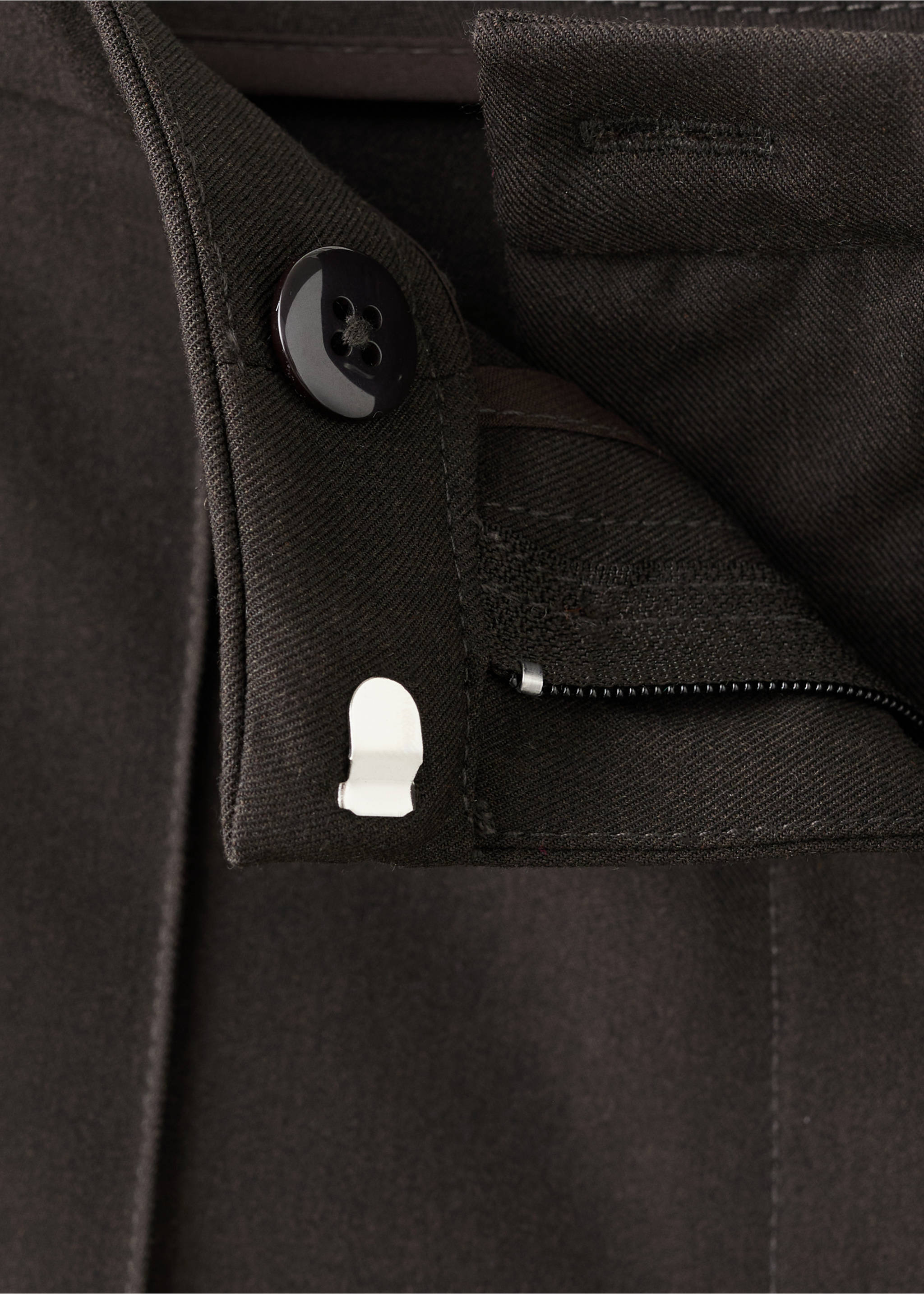 Low-rise flared trousers - Details of the article 8, Grey. Ref: 27091281-00.