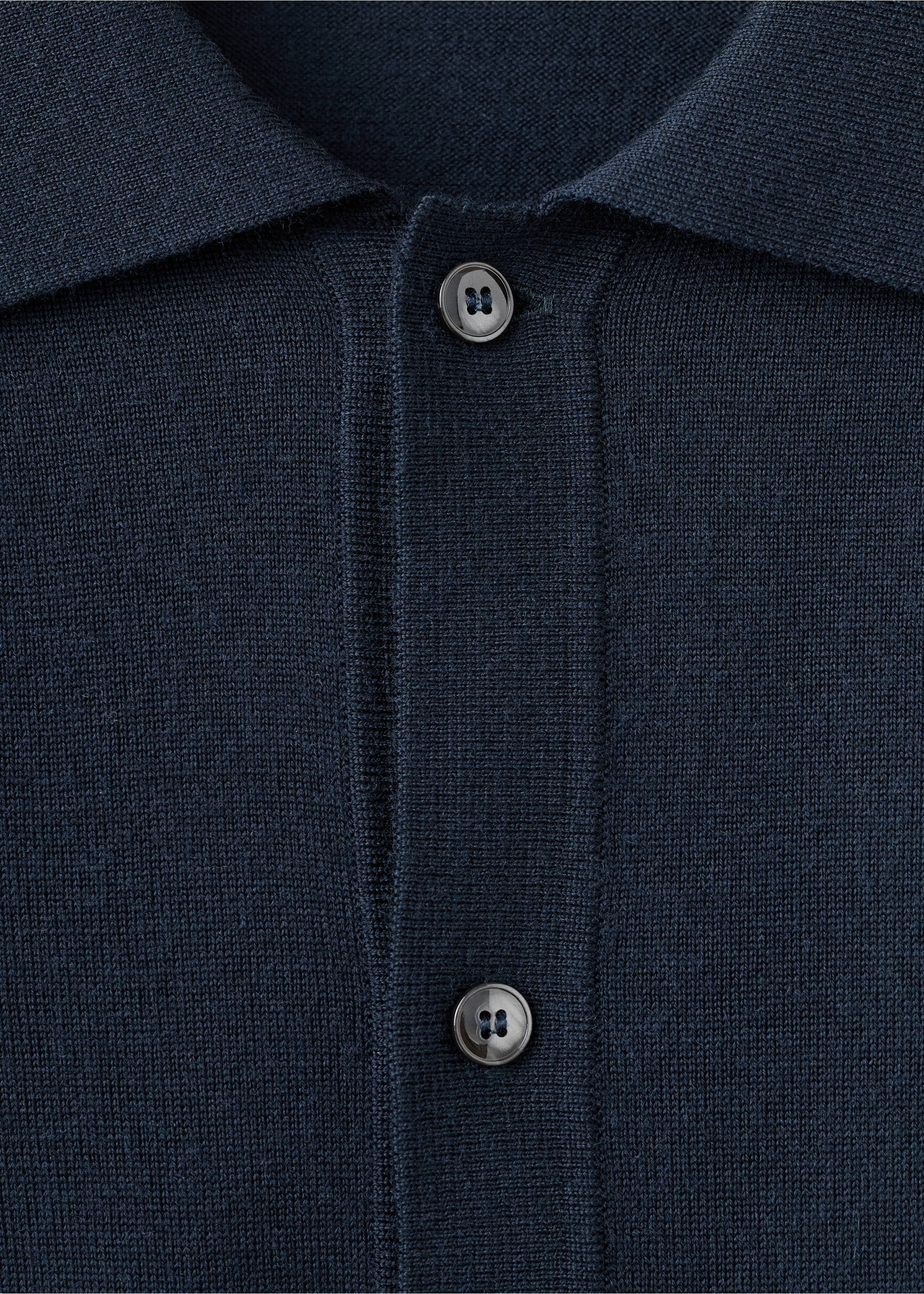 Càrdigan 100% llana merina - Detall de l'article 8, Blau marí. Ref: 27091282-00.