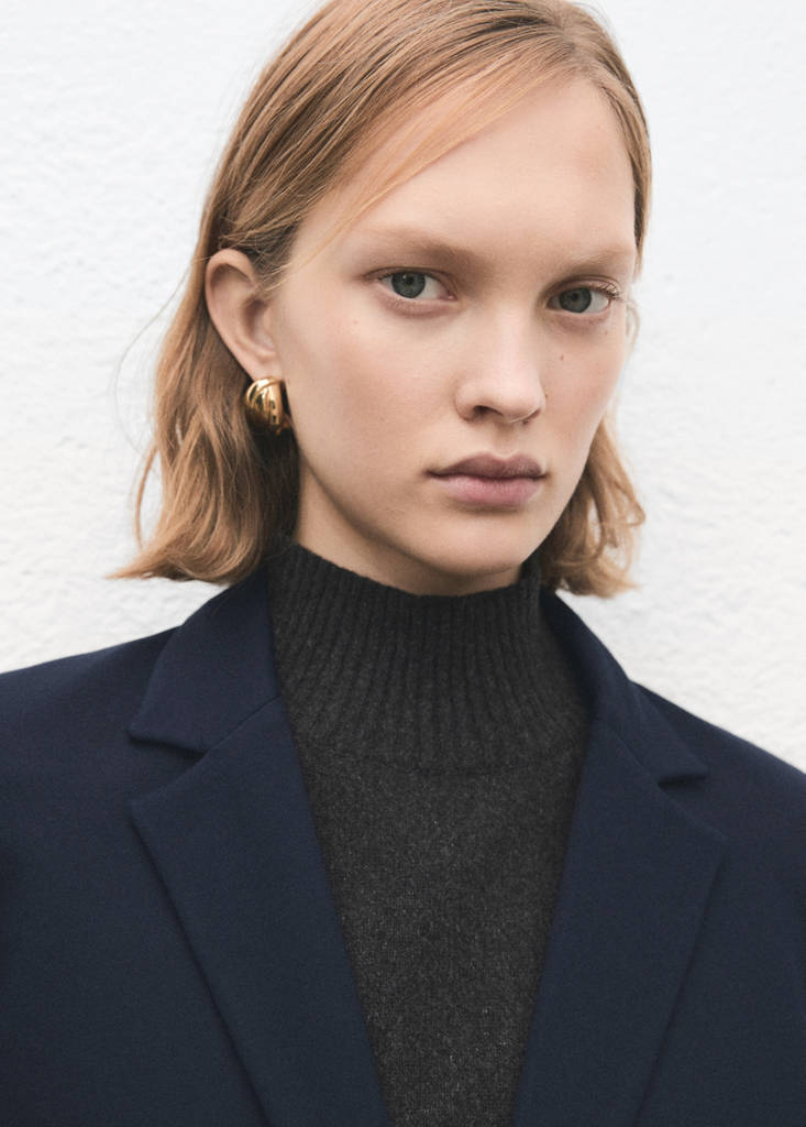 Fitted suit blazer — Dark Navy