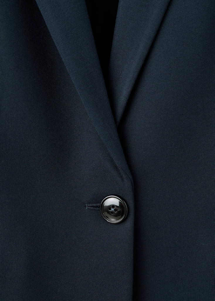 Fitted suit blazer — Dark Navy