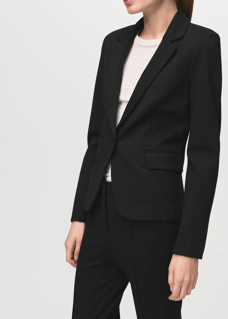 Fitted suit blazer — Black