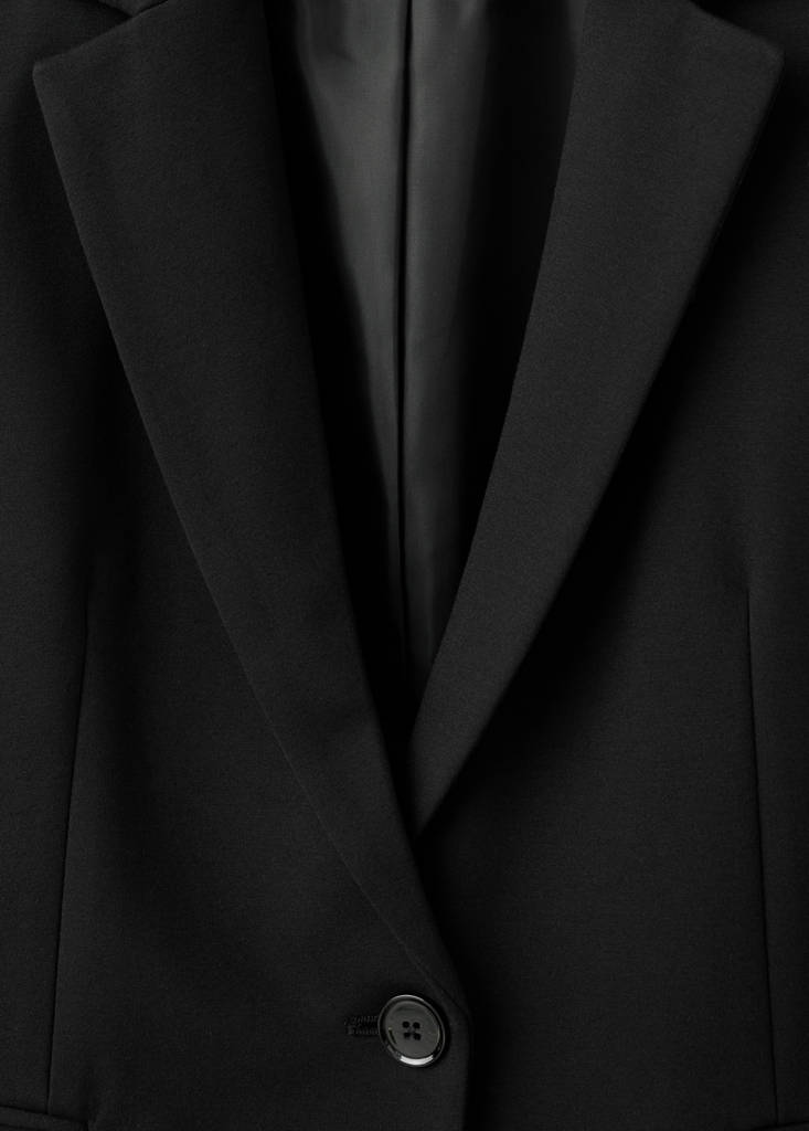 Fitted suit blazer — Black