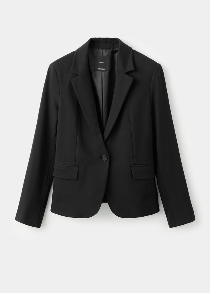 Fitted suit blazer — Black