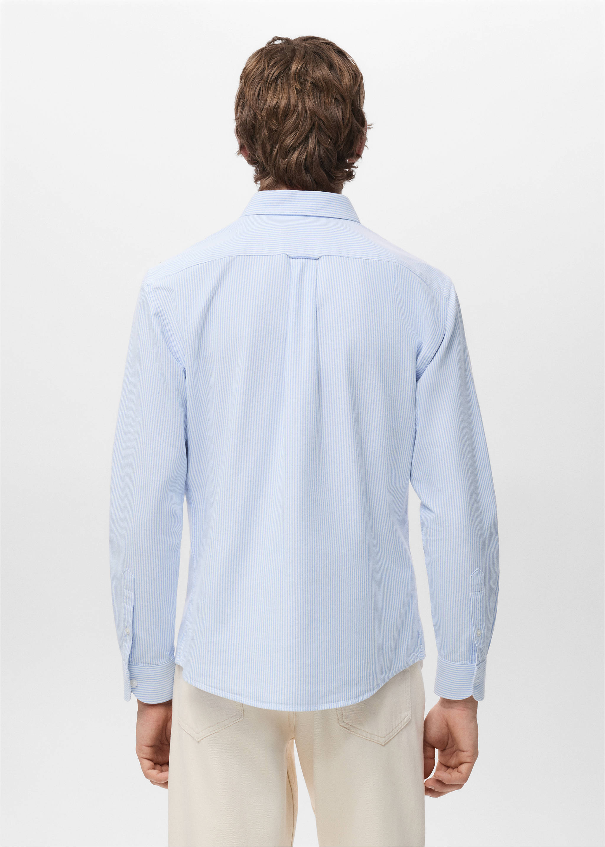 Chemise 100 % coton rayures - Verso de l’article, Bleu ciel. Ref: 27091286-00.