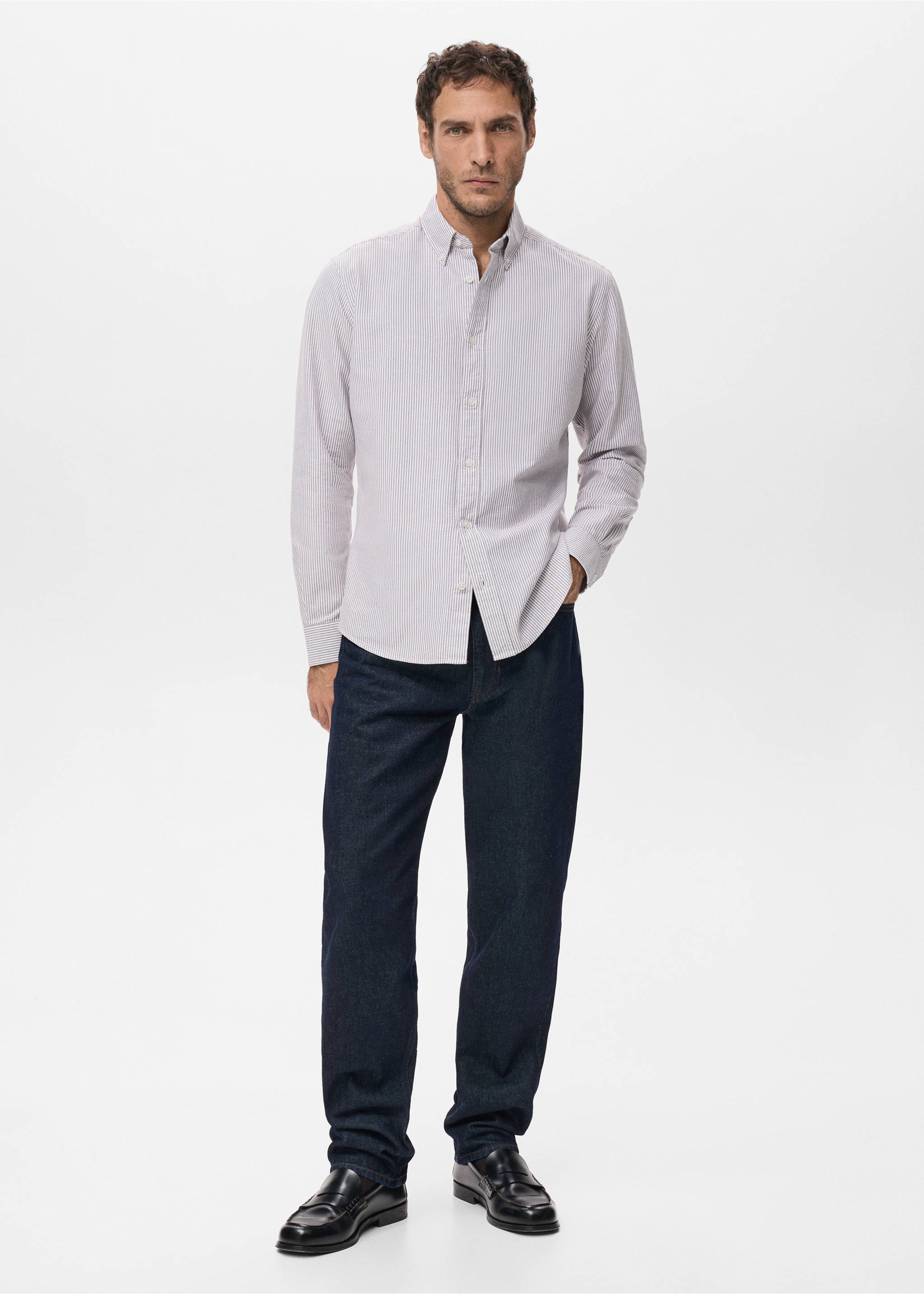 100% cotton striped shirt - General plane, Burgundy. Ref: 27091286-00.