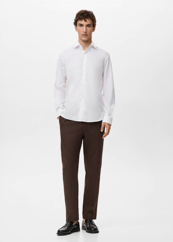 Regular-fit 100% cotton shirt — White