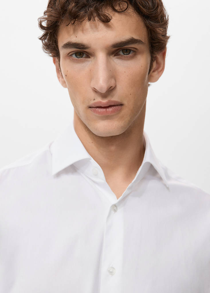 Regular-fit 100% cotton shirt — White