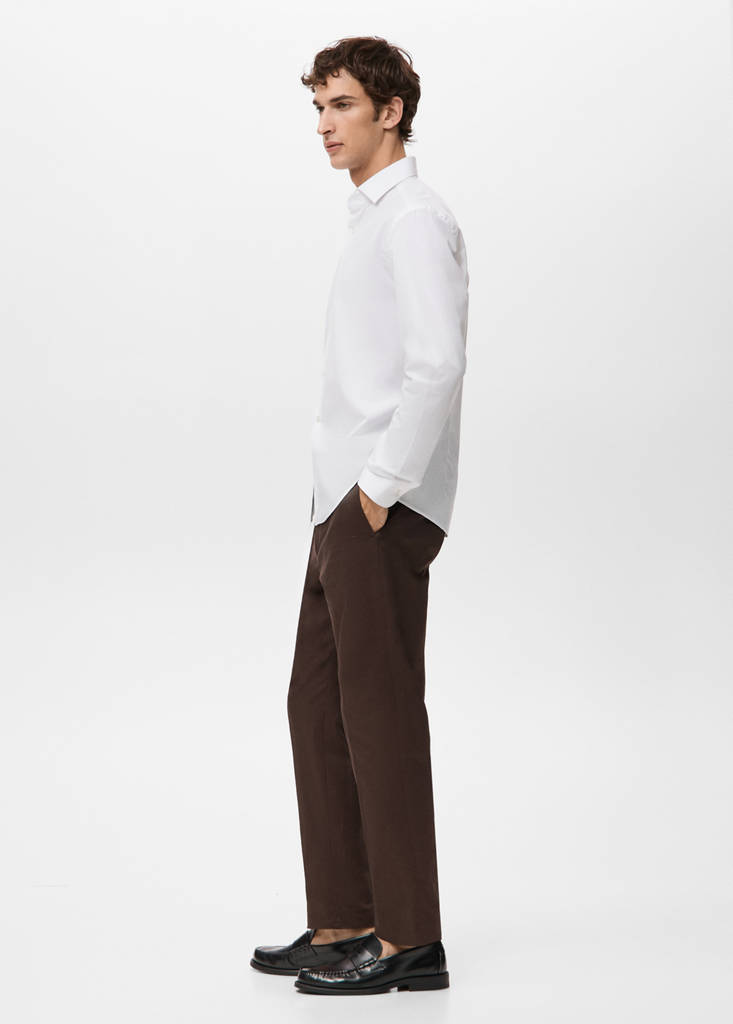 Regular-fit 100% cotton shirt — White