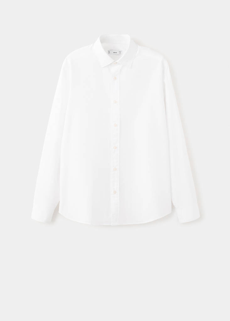 Regular-fit 100% cotton shirt — White