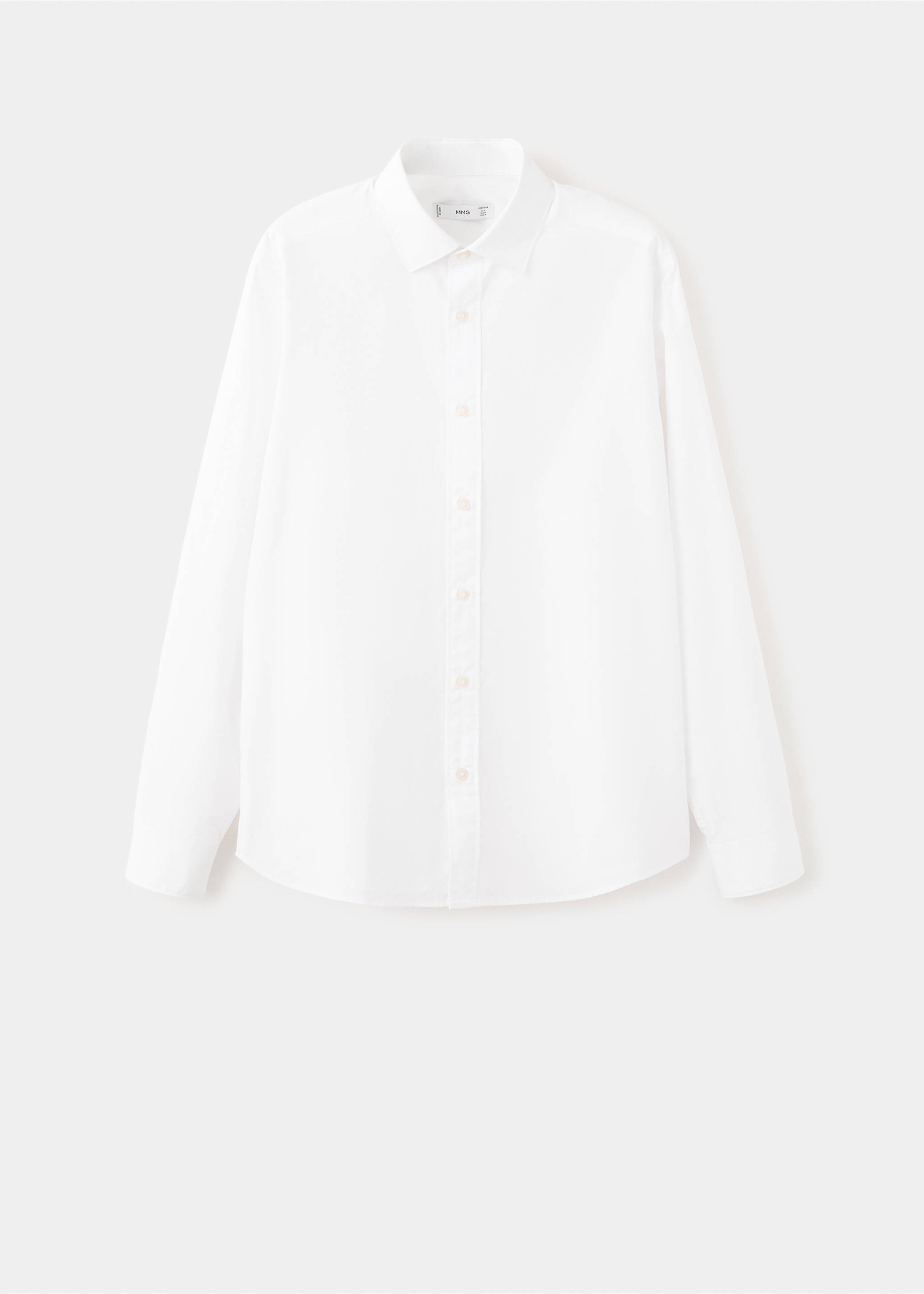 Regular-fit 100% cotton shirt - Article without model, White. Ref: 27091290-00.