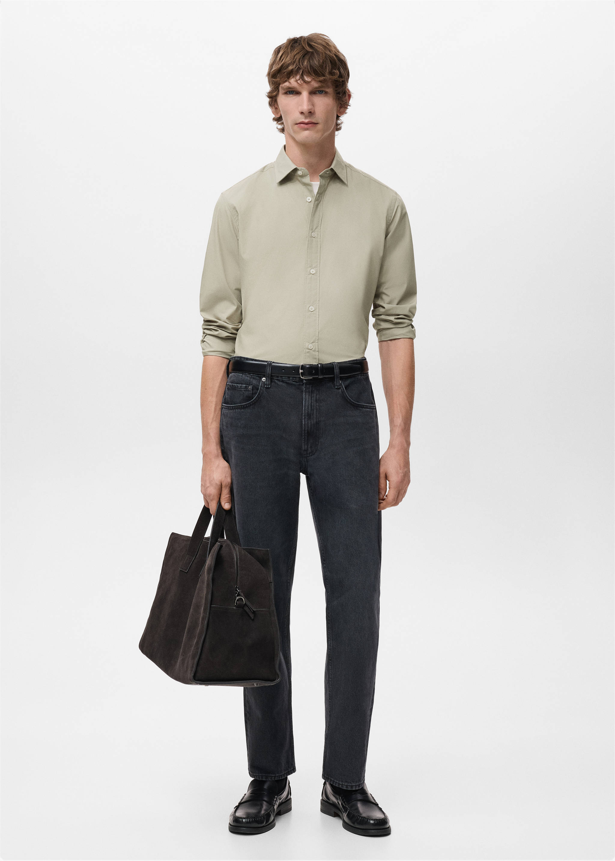 Camisa 100% algodón regular fit - Plano general, Arena. Ref: 27091290-00.