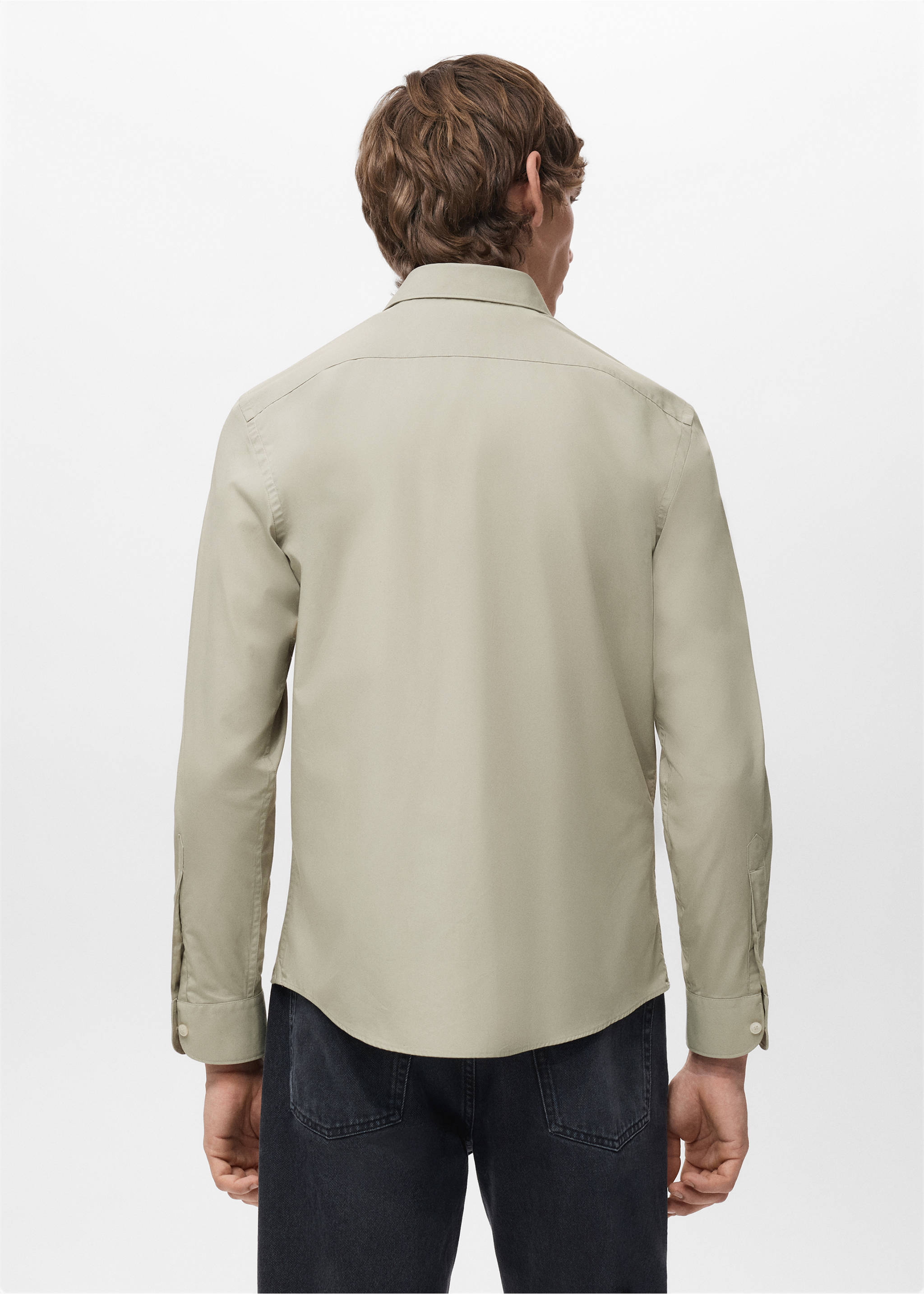 Camisa 100% algodón regular fit - Reverso del artículo, Arena. Ref: 27091290-00.