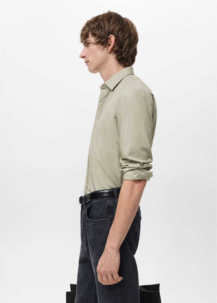 Regular-fit 100% cotton shirt — Sand