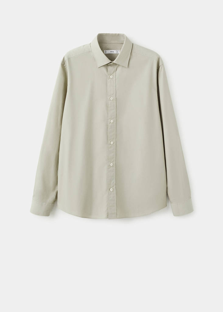 Regular-fit 100% cotton shirt — Sand
