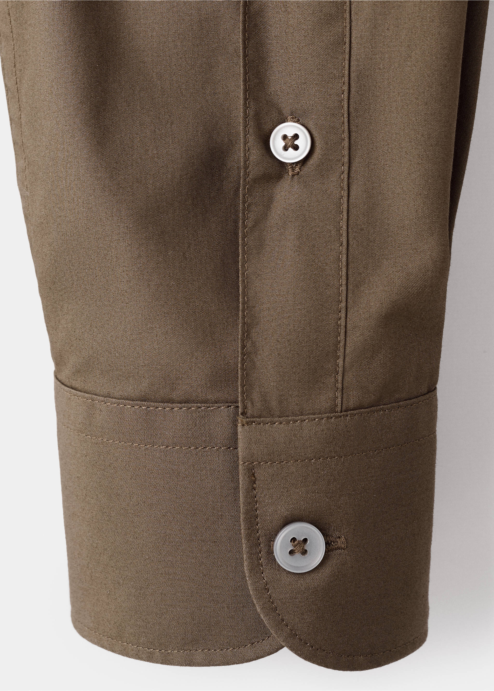 Πουκάμισο 100% βαμβάκι regular fit - Λεπτομέρεια του προϊόντος 0, Καφέ Ταμπάκο. Ref: 27091290-00.