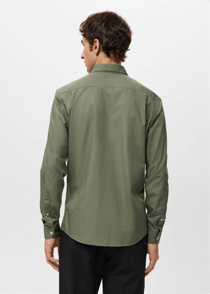 Regular-fit 100% cotton shirt — Khaki