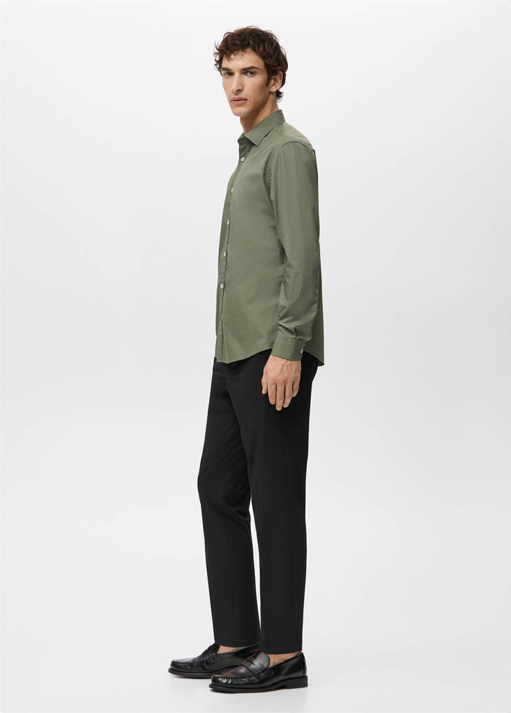 Regular-fit 100% cotton shirt — Khaki