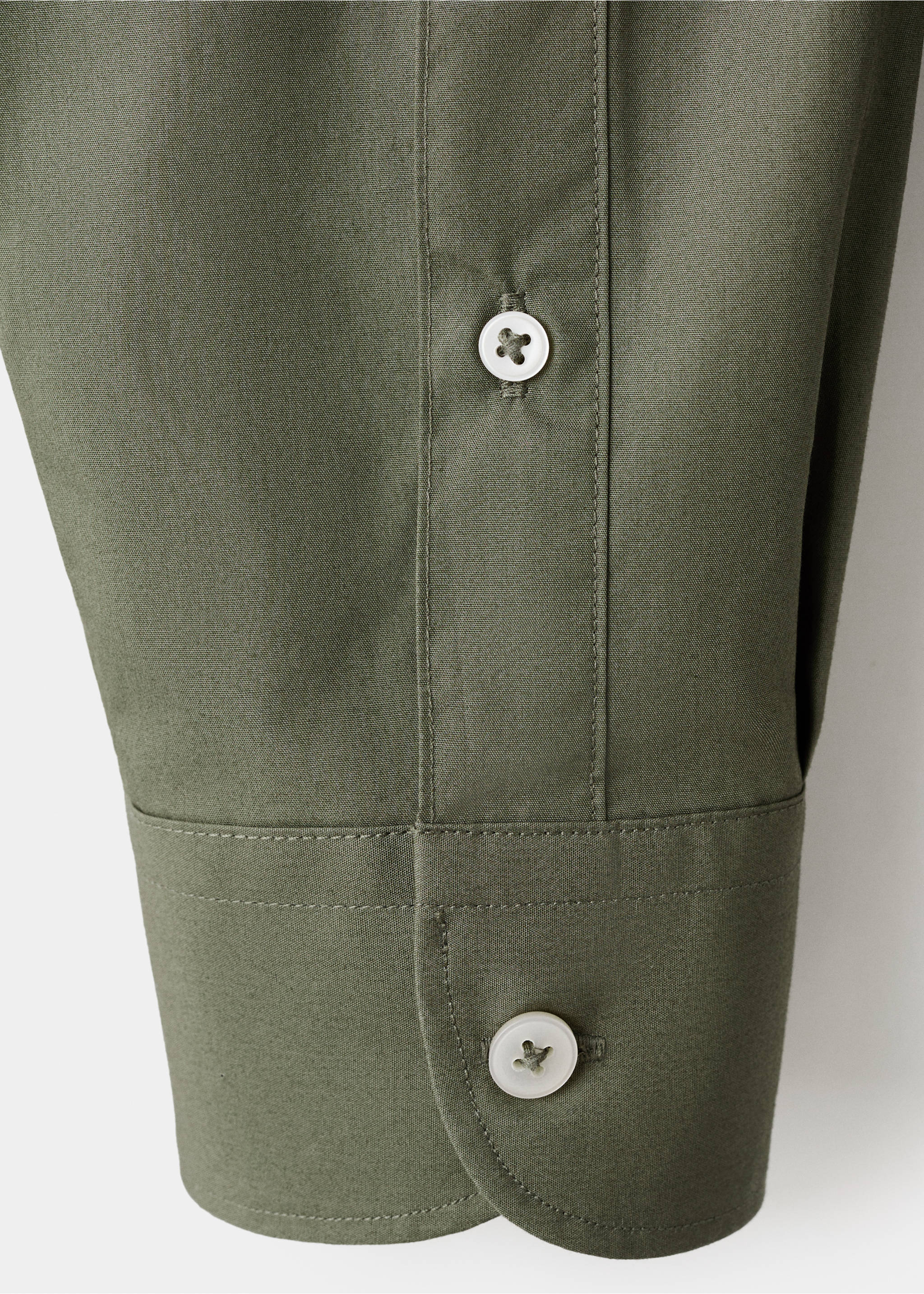 Regular-fit 100% cotton shirt - Details of the article 0, Khaki. Ref: 27091290-00.