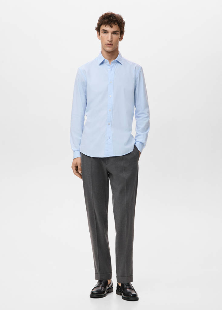 Regular-fit 100% cotton shirt — Sky Blue
