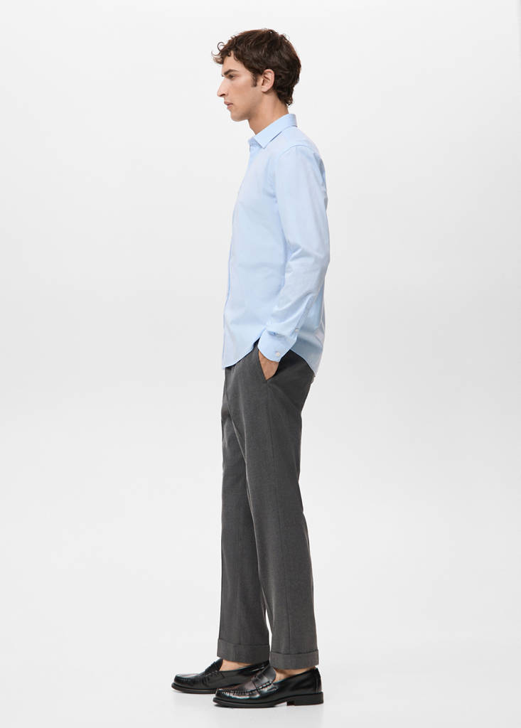 Regular-fit 100% cotton shirt — Sky Blue