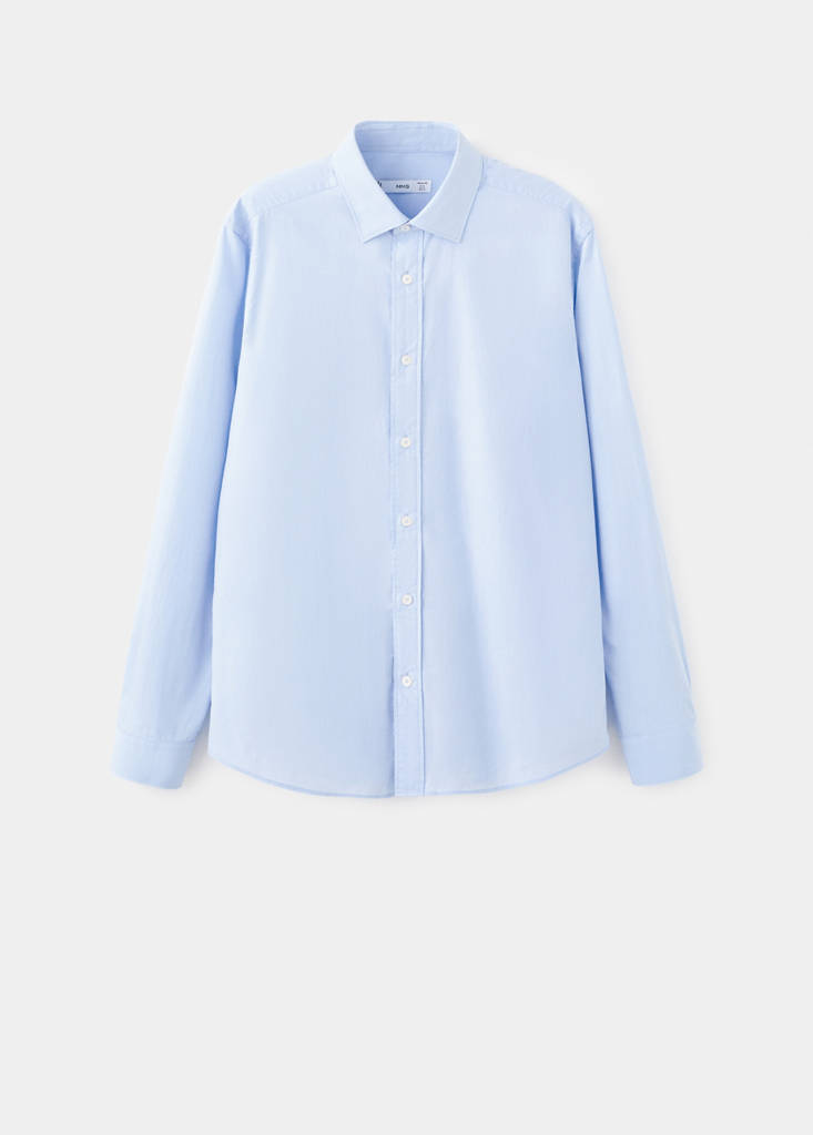 Regular-fit 100% cotton shirt — Sky Blue