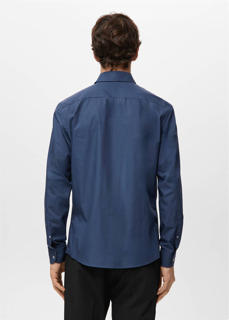 Regular-fit 100% cotton shirt — Navy