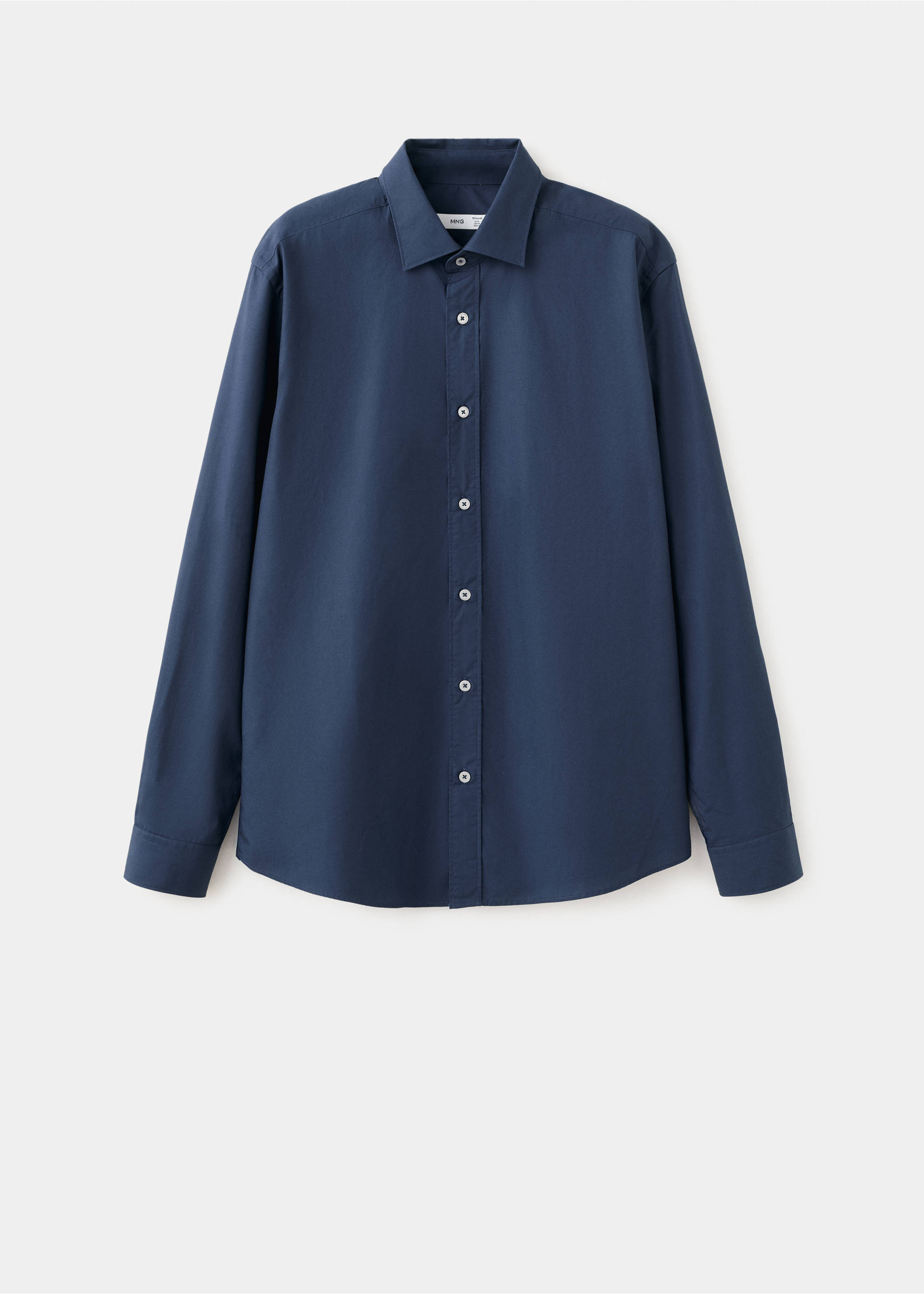 Regular-fit 100% cotton shirt - Article without model, Navy. Ref: 27091290-00.