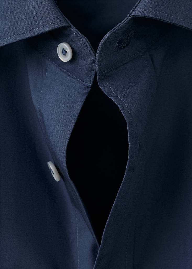 Regular-fit 100% cotton shirt — Navy