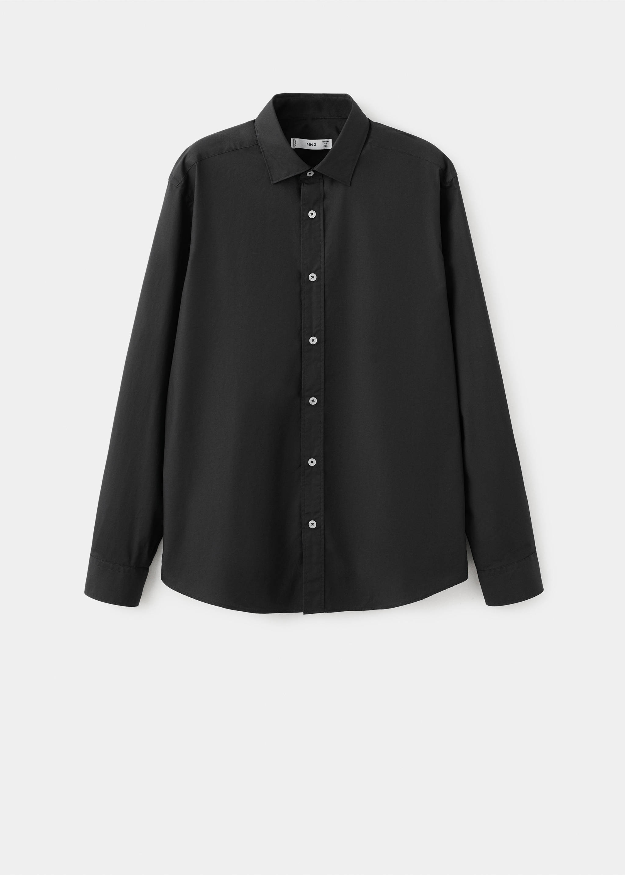 Camisa 100% algodón regular fit - Artículo sin modelo, Negro. Ref: 27091290-00.
