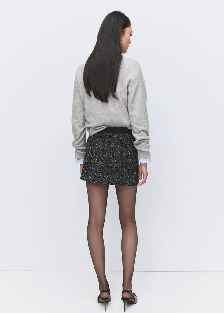 Flecked knit skirt — Black