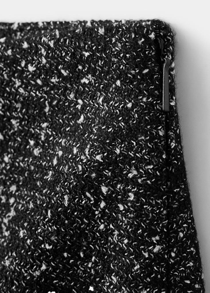Flecked knit skirt — Black