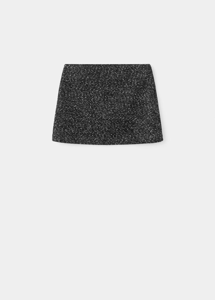 Flecked knit skirt — Black