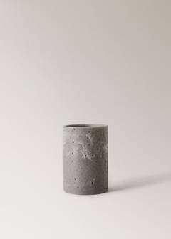 Travertine-effect resin bathroom tumbler — Light/Pastel Grey 5