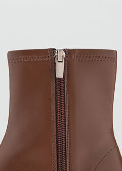 Round-toe block-heel ankle boots — Chocolate 5