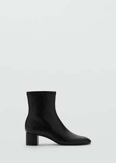 Round-toe block-heel ankle boots — Black 3
