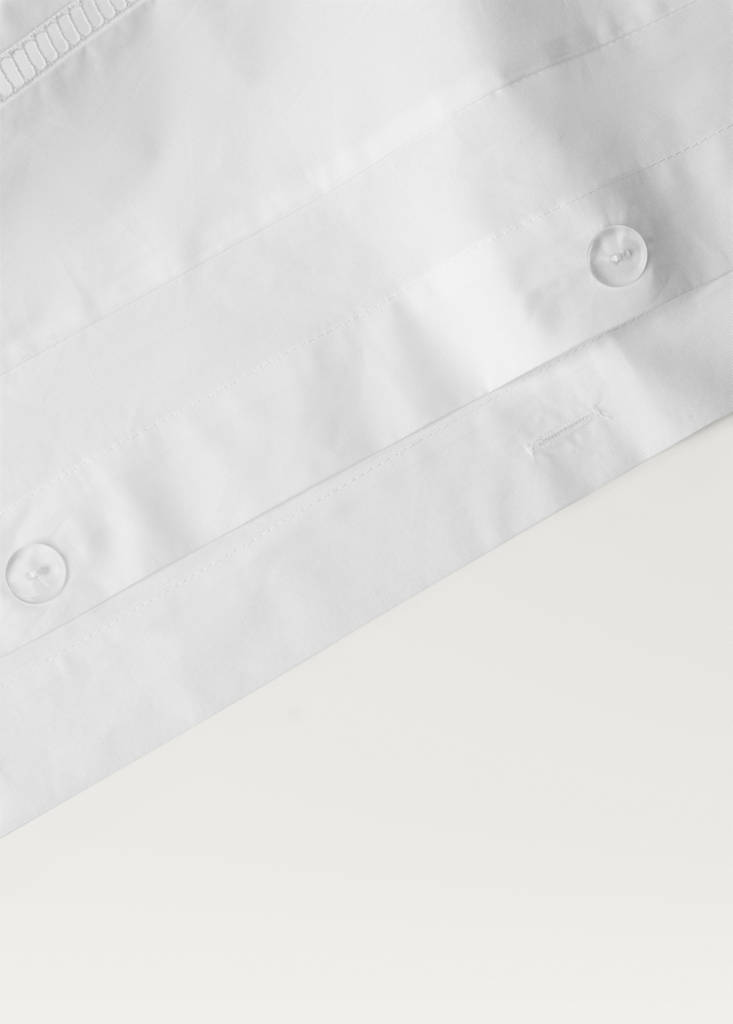 Percale cotton duvet cover with hemstitch for 200 cm bed — White
