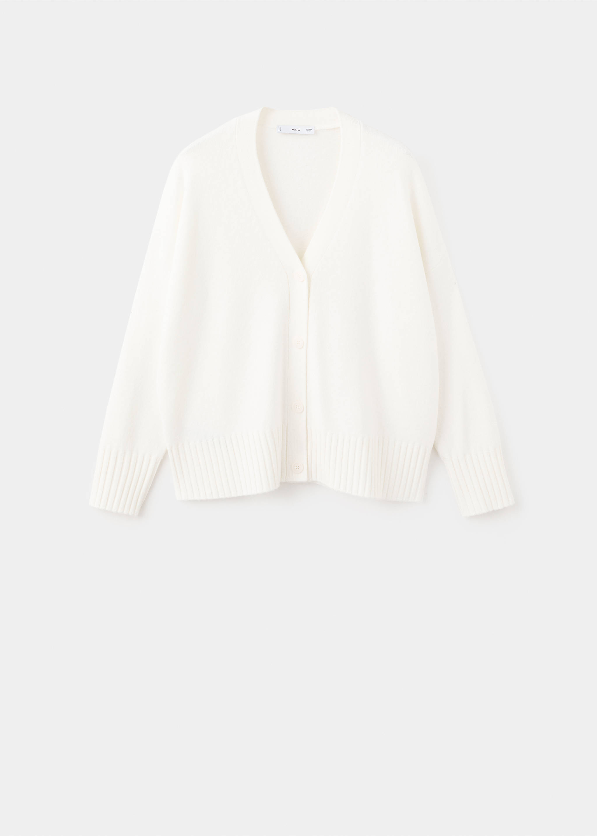 Cardigan maille col V - Article sans modèle, Blanc. Ref: 27091303-00.