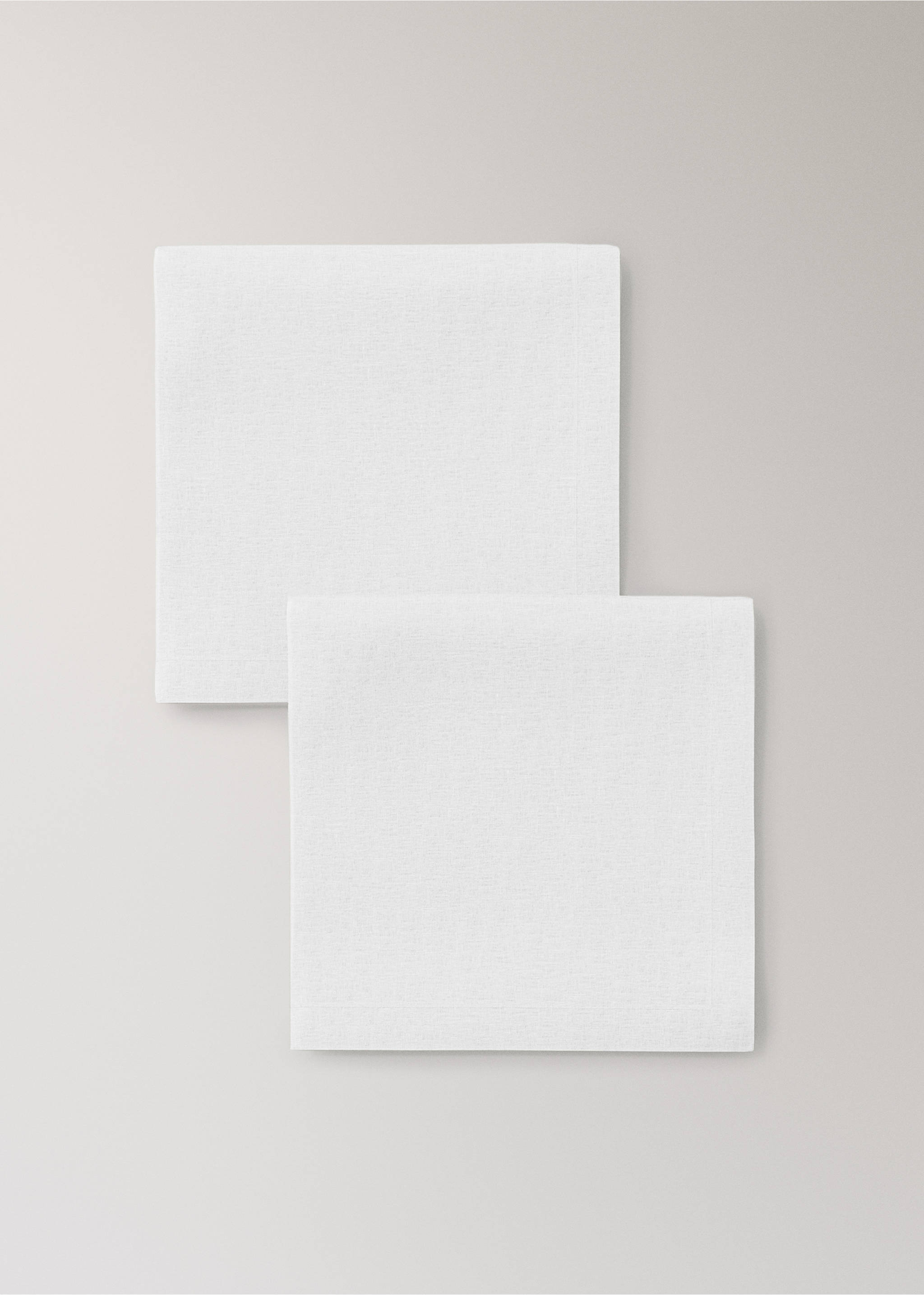 100% linen napkins - Details of the article 1, White. Ref: 27091304-00.