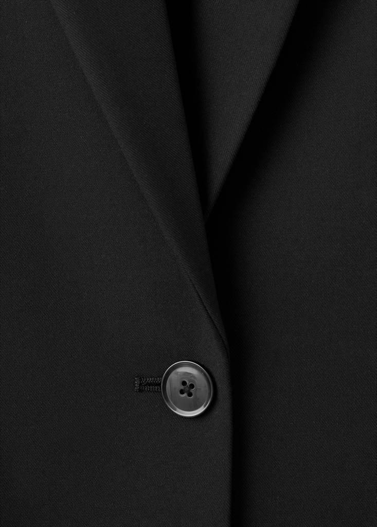 Straight suit jacket with lapel pockets — Black