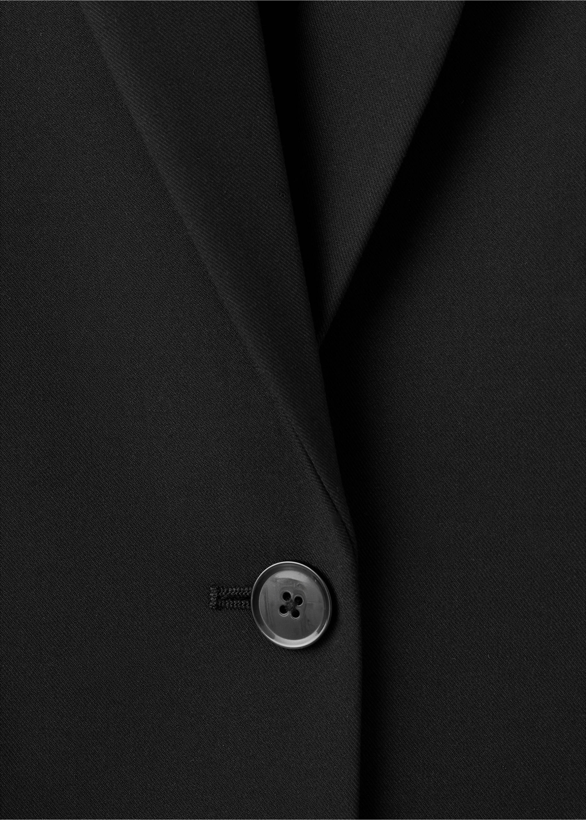 Straight suit jacket with lapel pockets - Details of the article 8, Black. Ref: 27091305-00.