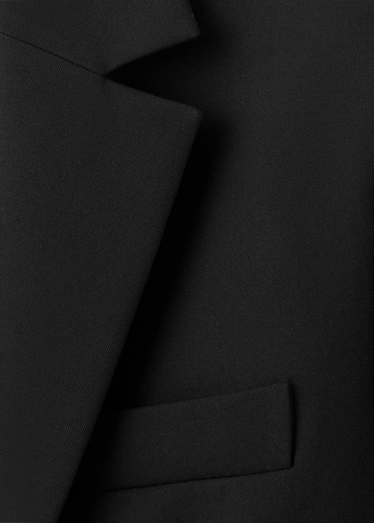 Straight suit jacket with lapel pockets — Black